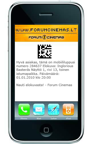 Elokuvat SMS lippu
